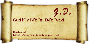 Gyárfás Dávid névjegykártya